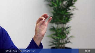 posición final del ejercicio del dedo hemipléjico