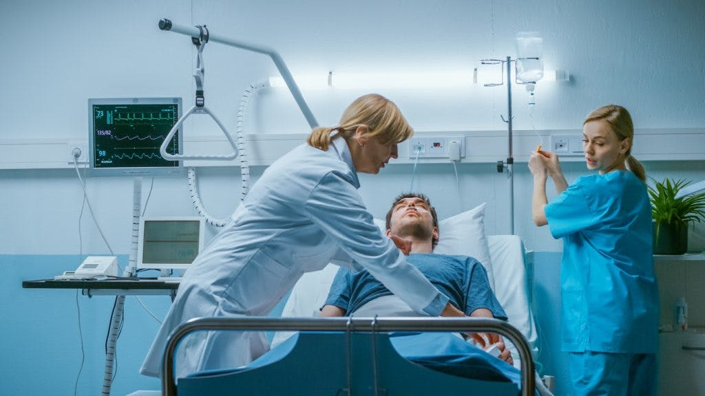 man in deep coma because of brain stem damage