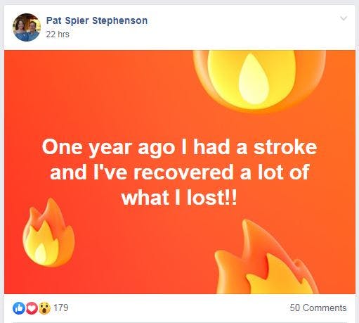 positive story from stroke support groups online