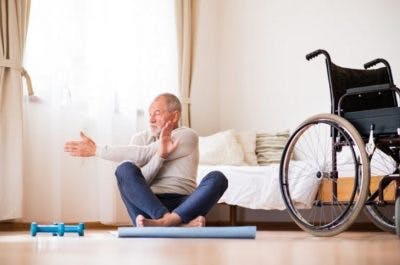 Man exercising to recover from stroke