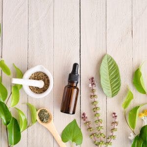 flatlay of essential oils for stroke recovery
