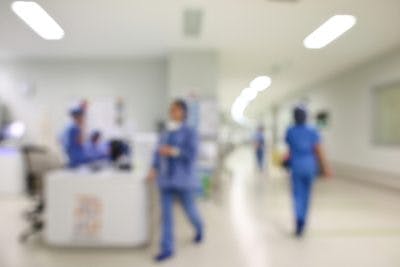 blurry image of hospital emergency room