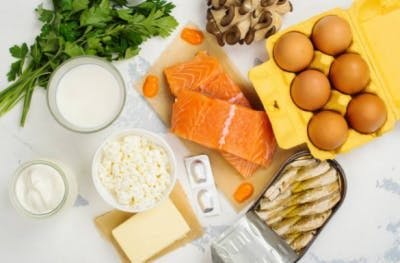 fatty fish and dairy are good sources of vitamin d and calcium to promote bone health