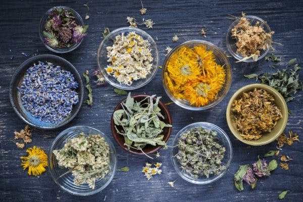 jars of colorful chinese herbs for stroke recovery