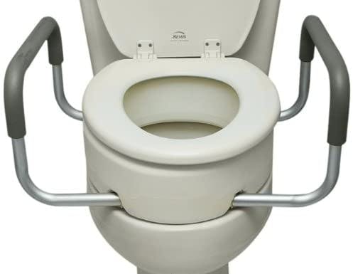 spinal cord injury patient using raised toilet seat to reduce risk of falling