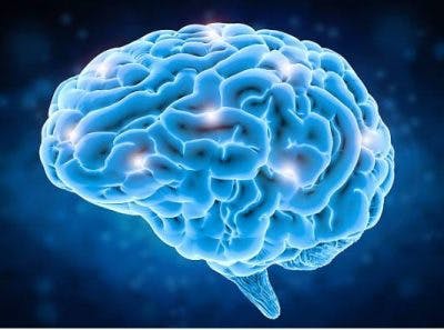 illustration of brain with electric pulses showing neuroplasticity for massed practice