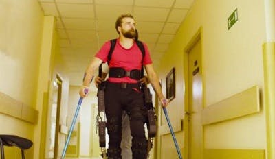 paraplegic walking again with exoskeleton