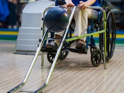 bowling ramp for individuals with limited arm functions