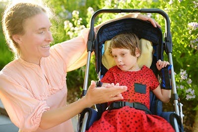 child with spastic quadriplegia