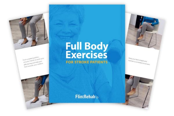 cover and pages from stroke rehab exercise ebook by Flint Rehab