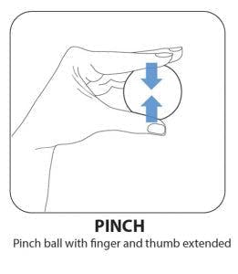 pinching ball exercise to develop fine motor skills