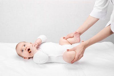 infant with cerebral palsy getting treatment for hip dysplasia