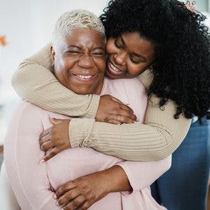 caregiver hugging stroke survivors with post traumatic stress disorder