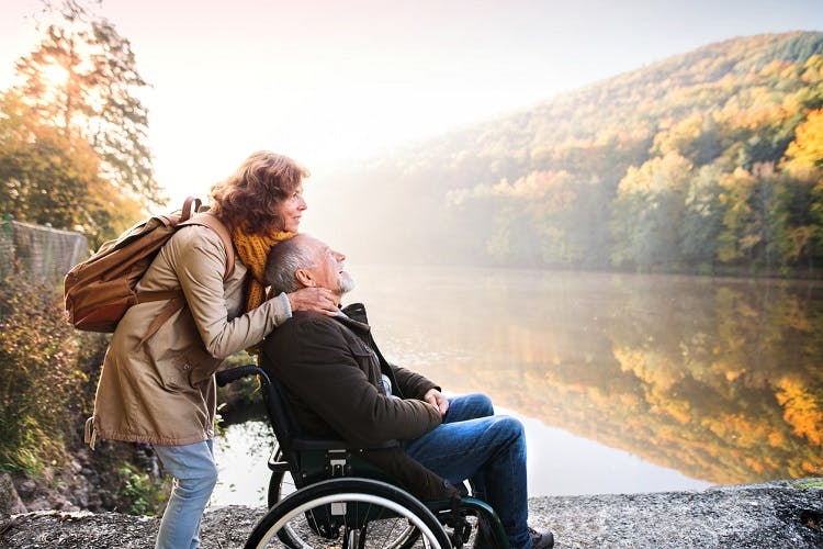 man with paraplegia enjoying quality time with wife