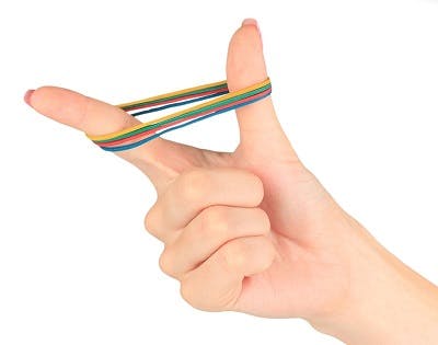 rubberband activity to improve hand and finger functions in adults