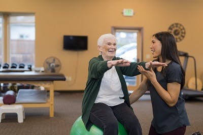 stroke survivor overcoming pusher syndrome with rehabilitation therapy