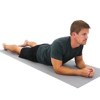 Cobra stretch as a mat exercise.