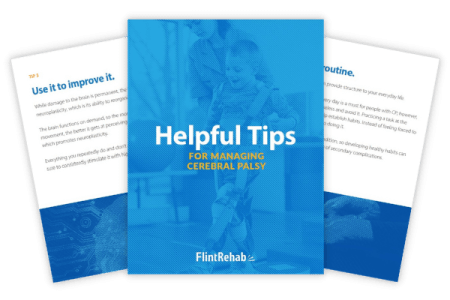 illustration of cerebral palsy tips ebook with example pages